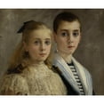 thumbnail image 3 of André Brouillet 17x15 Black Modern Framed Museum Art Print Titled - Portrait of Jean and Jeanne, the Children of Professor Joffroy (1895), 3 of 5