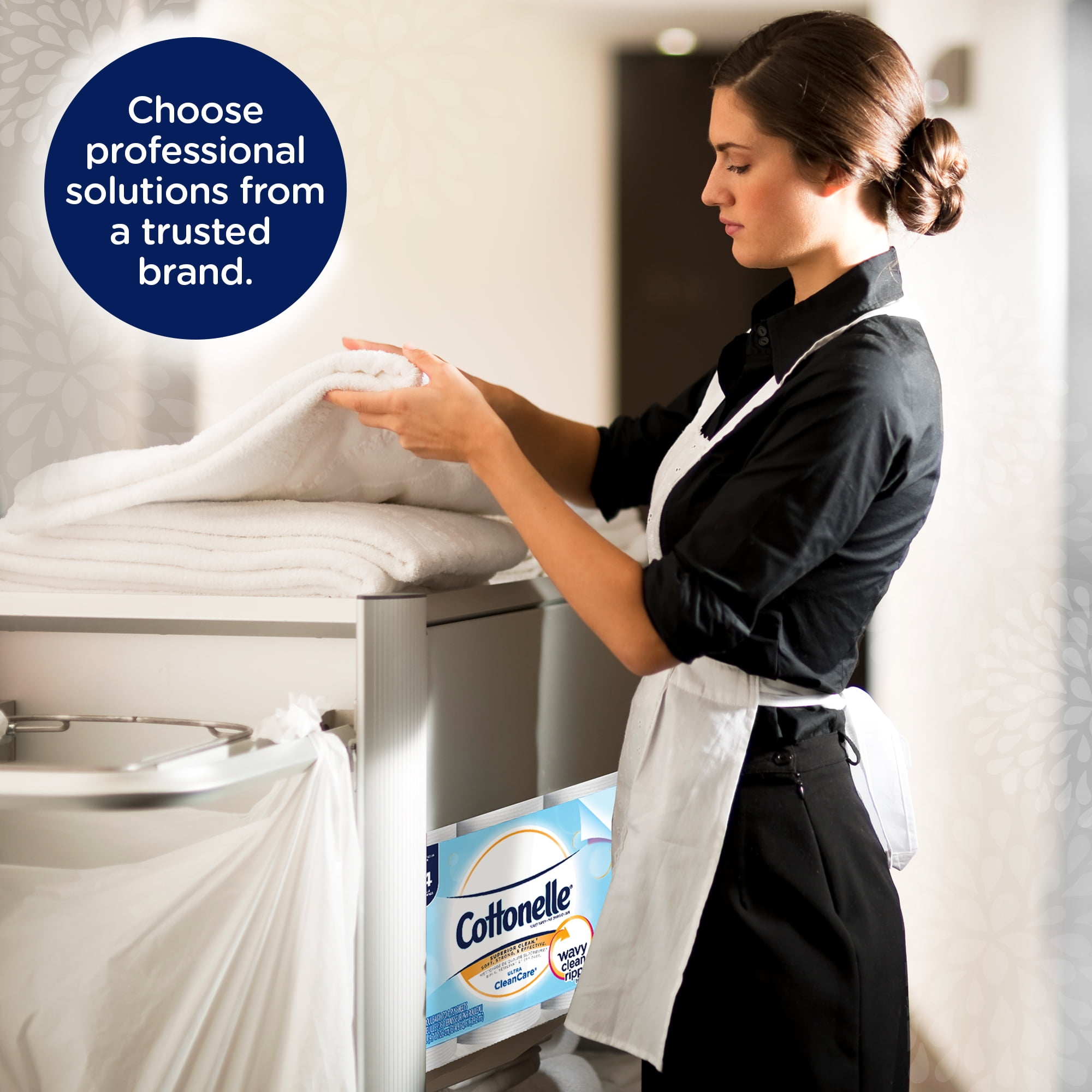 Cottonelle Professional Standard Roll Toilet Paper, Bulk (12456), Ultra CleanCare Bathroom Tissue, Clean Ripple Texture, White (48 Rolls of 170 Sheets, 8,160 Sheet Total)