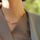 thumbnail image 5 of Collar de clavícula de perlas para mujer, colgante de perlas de doble barra de plata dorada Nec, 5 of 5
