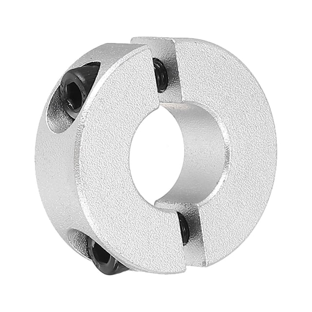 Eje Collar 0.51 Pulgadas Doble Dividido Aluminio Tono Plateado