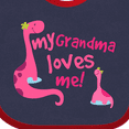 thumbnail image 4 of Inktastic My Grandma Loves Me Girls Dinosaur Girls Baby Bib, 4 of 4