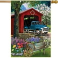thumbnail image 4 of Bridge in Blooms Spring House Flag 40" x 28" Briarwood Lane, 4 of 7