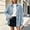Blue, variant on WIZUTIZ Women's Vintage Denim Button Down Jacket Lapel Collar Long Sleeve Double Pockets Loose Fit Casual Fall Winter Coat Outerwear