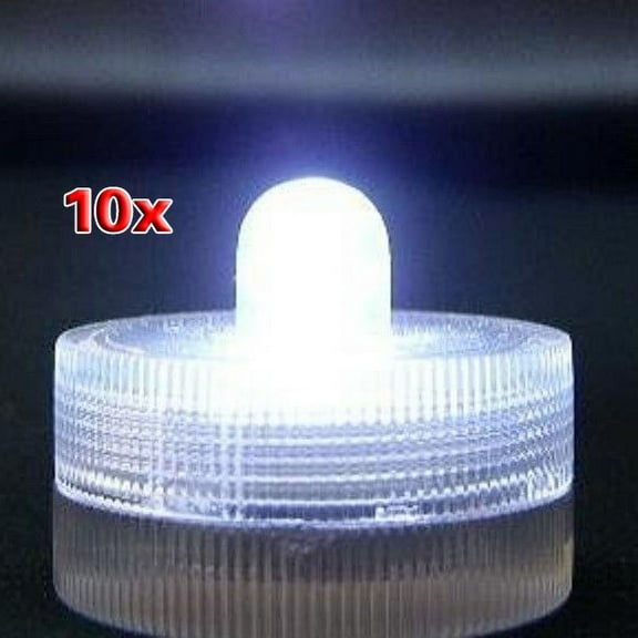 Submersible Battery LED 10 Lights~WHITE~wedding~tea Light