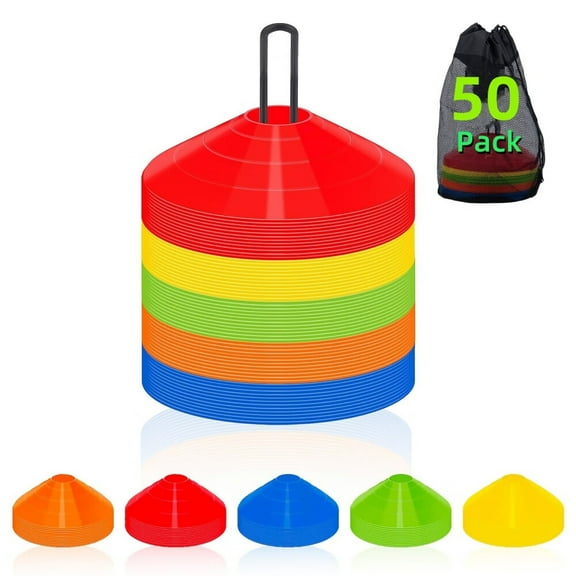 50 Pack Agile Soccer Cones with Portable Bags & Brackets,Sports Cones,Cone Sport,Agile Soccer Cones Used for Football Training