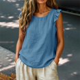 thumbnail image 2 of Women's Tops Tees Blouses O Neck Solid Vacation Daily Sleeveless Vest Tank Tops for Women, 2 of 6