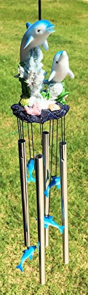 Ocean Aqua Marine Dolphin Family Swimming Resonant Relaxing Wind Chime Patio