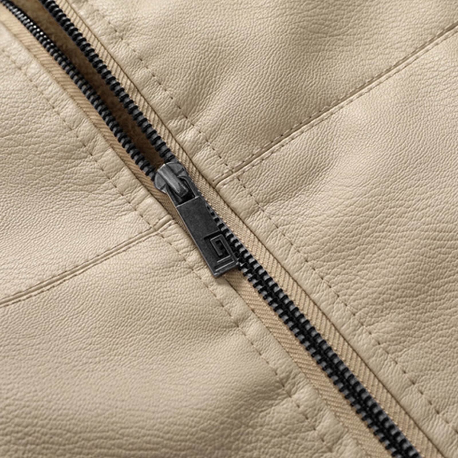 SwiftWear Men's Faux Leather Jacket Fashion Casual Solid Color Zipper Pockets Long Sleeve Hooded Motorcycle Jacket PU Bomber Coat White XL