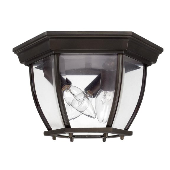 Capital Lighting 9802OB Outdoor 3 Light 11" Wide Outdoor Flush Mount Bowl Ceiling Fixture
