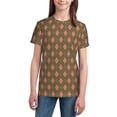 thumbnail image 3 of Wukai Green and Squares Youth Unisex Short Sleeve T-Shirt for Boys, Girls, Teens, and Kids-Medium, 3 of 7
