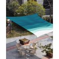 thumbnail image 3 of Sun Shade Sail 12x16Ft Watercolor Teal and White Gradient Uv Block Sunshade Canopy Outdoor Shade Cover Rectangle Shade Cloth For Patio Garden Yard Deck Pergola, 3 of 6