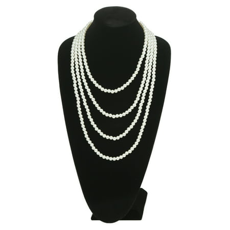 Multi Strand Pearl Flapper Necklace