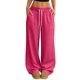 thumbnail image 2 of Hearthz Pajama Pants for Women Drawstring Wide Leg Lounge Pants Womens Baggy Soft Comfy Lightweight Sleepwear Bottoms, 2 of 6