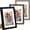 Black & Brown & Dark Grey, variant on 5x5 Picture Frame Set of 3, Photo Frame for Wall Mounting or Tabletop, Engineered Wood with Shatter Resistant Plexiglass, Black