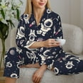 thumbnail image 6 of Balery Cartoon Spaceship Pattern Pajama Sets for Women Long Sleeve 2 Piece Sleepwear Loungewear Sets Soft PJ's with Pockets Long Sleeve Comfy Pj Sets-XX-Large, 6 of 7