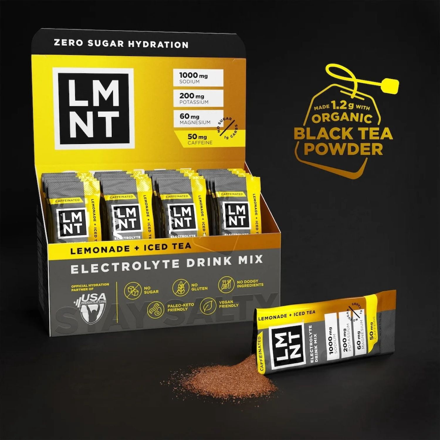LMNT Zero Sugar Electrolyte Drink Mix - Lemonade Iced Tea - 12 Count