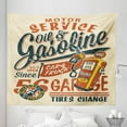 thumbnail image 1 of Vintage Trucks Tapestry, Grunge Style Poster Design Gasoline Station Garage Service Themed, Fabric Wall Hanging Decor for Bedroom Living Room Dorm, 5 Sizes, Champagne Multicolor, by Ambesonne, 1 of 1