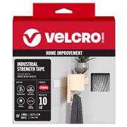 VELCRO Brand Industrial Strength | Indoor & Outdoor Use | Superior Holding Power on Smooth Surfaces | Size 10ft x 2in | Tape, White - Pack of 1