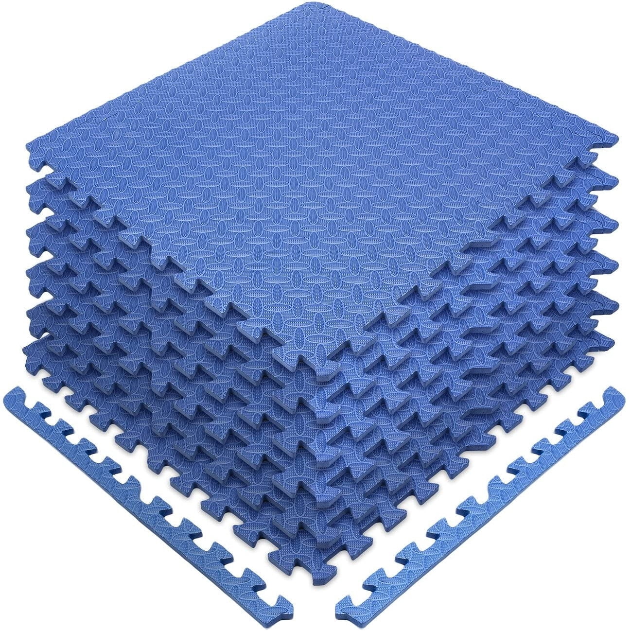 Sivan Health and Fitness 24 Sq Ft Blue EVA Foam Interlocking Exercise Mat, 6-Tile