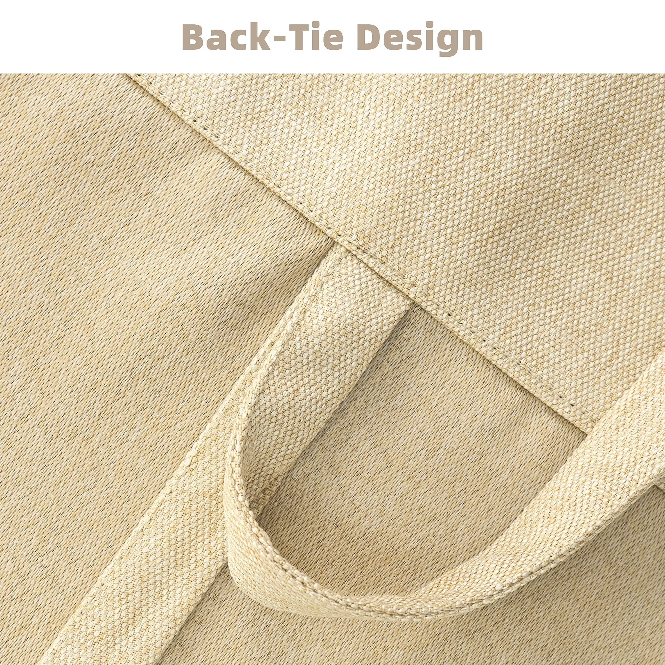 DriftAway Faux Linen Textured Solid Color Blackout Tie Up Curtain for Kitchen Decorative Adjustable Balloon Rod Pocket Window Curtains for Small Window 63"L x 42"W Beige