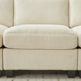 thumbnail image 4 of LOYALICE 58.3" Corduroy Lounge Chair with Ottoman - Upholstered Accent Armchair for Living Room Bedroom Reading Room, Beige, 4 of 11