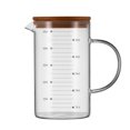 thumbnail image 1 of Taza Medidora De Vidrio Mango Aislado Boquilla En Forma De V Tapa De Bambú Vidrio De Borosilicato Alto Taza De Vidrio Resistente Al Calor Con Línea De Escala Para Cocina Restaurante Regazo Moyic HA027212-02, 1 of 6