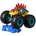 thumbnail image 3 of Hot Wheels Monster Trucks Motosaurus Stegosaurus Connect and Crash Car Included 1:64 Scale, 3 of 5