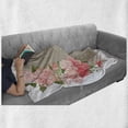 thumbnail image 6 of Bridal Shower Soft Flannel Fleece Blanket, Lilacs Orchids with Leaves Corner Frame Bride Floral Arrangement, Cozy Plush for Indoor and Outdoor Use, 70" x 90", Salmon Green and Beige, by Ambesonne, 6 of 6