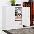 thumbnail image 5 of Metal Storage Cabinets with Lock, Small Locker Organizer Steel Cabinets, Adjustable Layers Shelves 2 Doors for Home, Office, Warehouse,Garage,Industrial,Employee Lockers (White-36), 5 of 20
