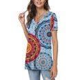 thumbnail image 3 of Anygrew Womens Summer Short Sleeve Tunic Tops Loose Fit Casual Blouses, 3 of 5