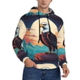 thumbnail image 2 of Pofeuu Cartoon Iceberg Bald Eagle Print Mens Casual Hooded Collar Drawstring Hoodies Pullover Sweatshirts Casual Long Sleeve Shirts-Medium, 2 of 7