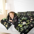 thumbnail image 3 of Erosebridal Chic Garden Flower Bedding Comforter Set for Girls, Green Leaf Queen Bedding Sets, Black Reversible, 7 Pieces, 3 of 5