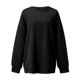 thumbnail image 2 of Gibobby Sudadera Mujer Moda Suéter holgado de otoño e invierno para mujer, sin capucha con manga de hombro de Color sólido (Negro, XXL), 2 of 3