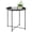 Black, variant on End Table Metal Side Table Black Round Folding Tray Cyan Sofa Small Accent Fold-able Table, Round End Table Tray, Next to Sofa Table, Snack Table for Living Room and Bed Room
