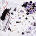 thumbnail image 4 of DIY Silicone Beads Keychain Making Kits including Alloy Swivel Lobster Claw Clasps Suede Tassel Pendant Decorations Mixed Color 15mm, 4 of 7