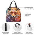 thumbnail image 4 of Easygdp Color Splash Fox Portrait Bolsa Térmica Premium - Tela Oxford Impermeable, Gran Capacidad, Bolsillo Frontal, Unisex para Trabajo, Escuela, Actividades al Aire Libre y Picnics, 4 of 8