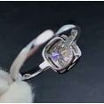 thumbnail image 4 of Women's White Cushion Cut Diamond Halo Engagement Ring 925 Sterling Silver in Size 4, 4 of 5