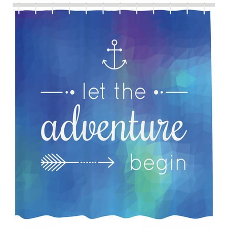 Adventure Shower Curtain Marine Themed Adventure Quote On Blue