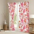 thumbnail image 3 of Homewish Retro Rustic Floral Curtains Pack of 2 (42x84 Each),Country Floral Curtains Blackout,Pink Orange White Bedroom Curtains For Girls,Ultra Soft Home Decor, 3 of 6