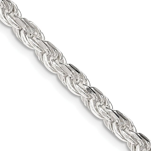 925 Sterling Silver 4.25mm Rope Chain Necklace Pendant Charm