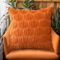 thumbnail image 2 of Hoosue Fall Decorative Throw Pillow Covers 18 x 18 Inch Set of 2, Thanksgiving Autumn Harvest Pumpkin Cushion Covers, 3D Embroidered Pillow Cases for Couch Bedroom Living Room Decor, Rust, 2 of 8
