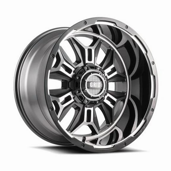 Grid Wheels A221252L48 22 x 12 in. 5 x 127 Bolt Pattern -44 Offset 87.1 CB Wheel, Gloss Anthracite