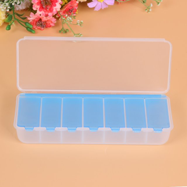 Pastillero Caja De Almacenamiento De Lentes De Contacto De Joyería Conveniente Con Soporte Grande De 7 Compartimentos