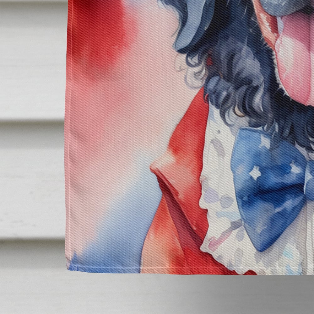 Curly-Coated Retriever Patriotic American House Flag 28 in x 40 in