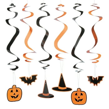 Assorted Halloween Hanging Swirls - Party Decor - 24 Pieces