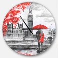 thumbnail image 1 of DesignArt Couples Walking in London Large Wall Clock, 1 of 2