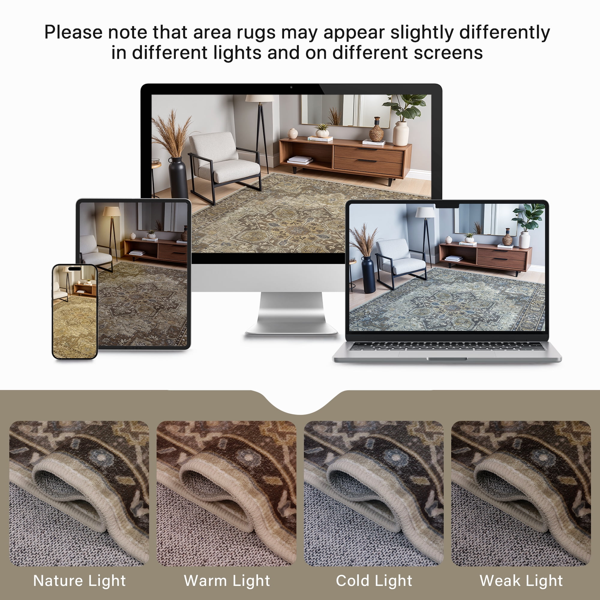 KUETH 2X10 Runner Rug Machine Washable, Kitchen Runner Rug for Floor and Hallway, Non Slip Throw Area Rug with Rubber Backing for Living Room、 Entryway、Bedroom and Dining Room