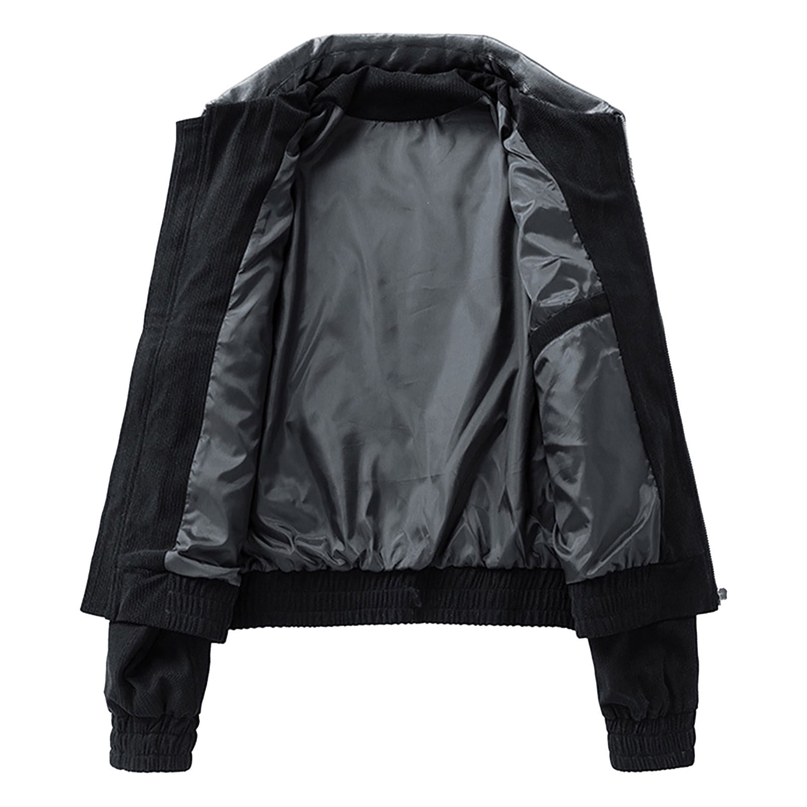 FNFYFH Men Barn Jackets with Faux Leather Collar Big and Tall Bomber Jacket Lightweigh Zip Up Stylish Fall Coat Biker Coats