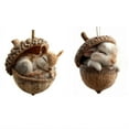 thumbnail image 1 of Lunxisen 6 Pcs Forest Christmas Ornaments, Christmas Tree Ornaments, Hazelnut with Cute Animals, Quality Resin Material, Beautifully Handcrafted with Intricate Details., 1 of 9