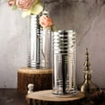 thumbnail image 5 of Efavormart 2 Pack 12" Silver Striped Cylinder Vases Glass Vases Flower Centerpieces, 5 of 5